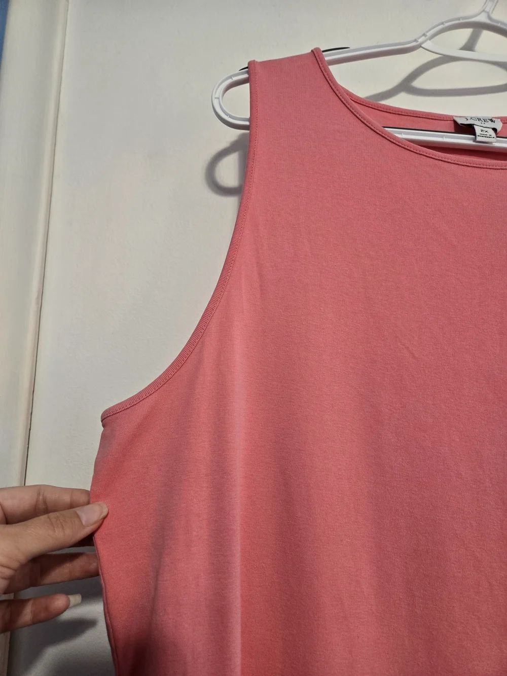 J.Crew 2X Coral Pink Sleeveless Cotton Tank Top Plus Size Casual Basic